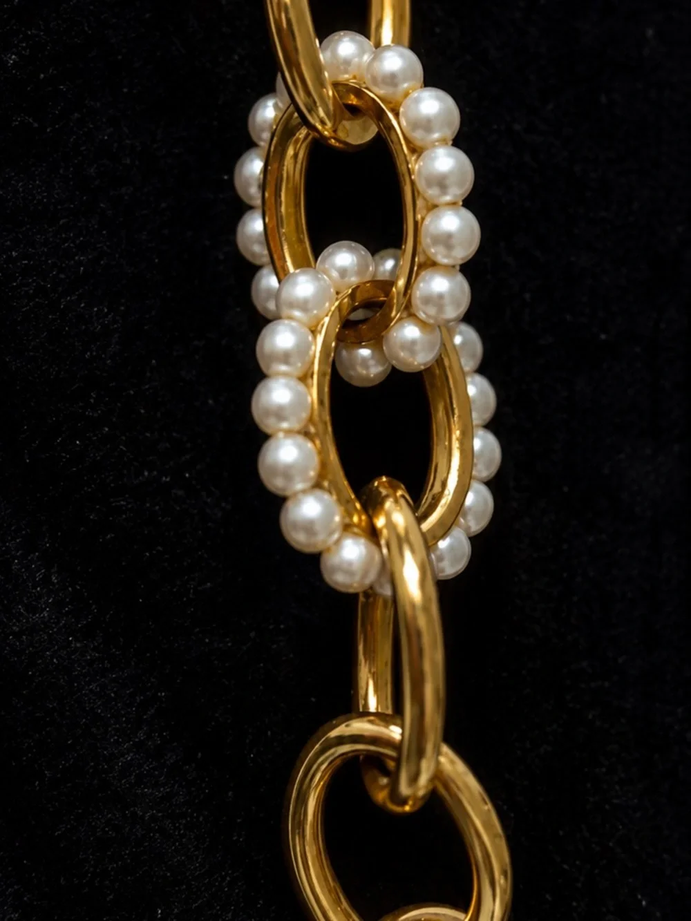 Vintage 1990s Gold Tone Pearl Chain Belt 47” Dillard’s